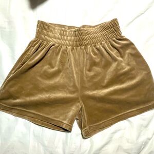 Tan Velour shorts Women's Size Large
